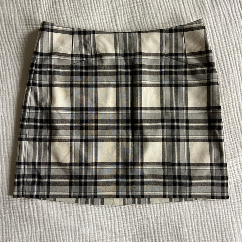 Outback Red Black and Cream Plaid Mini Skirt